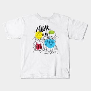 Music is all i need Kids T-Shirt